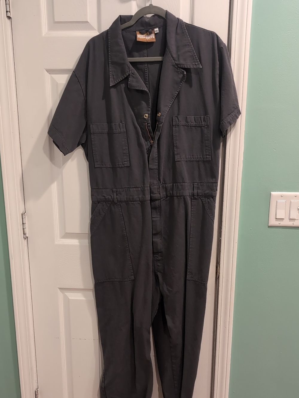 Big Bud Press Short Sleeve One-Piece Jumpsuit - Grey